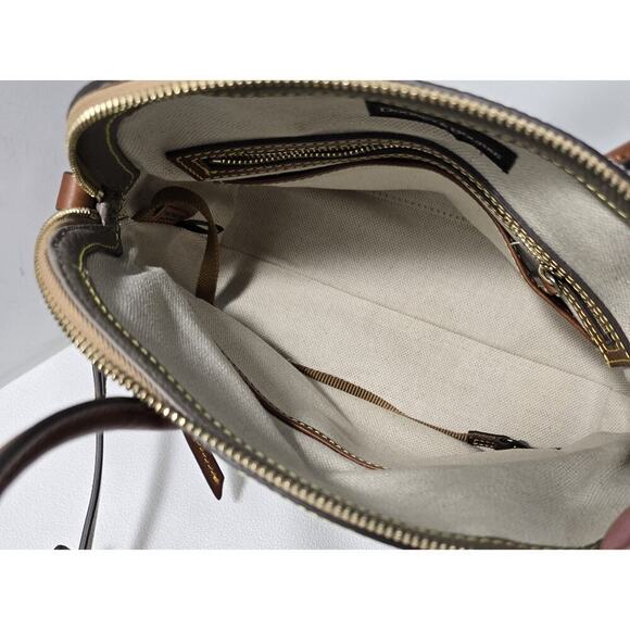 Dooney & Bourke Domed Satchel /Crossbody Taupe/Tan Pebble Leather & Tan Wallet - Picture 11 of 16